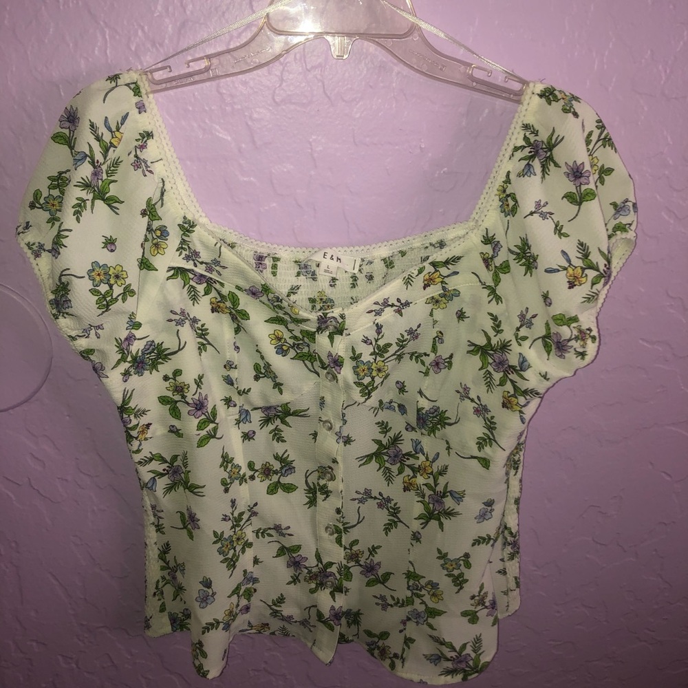 Button Flower Blouse